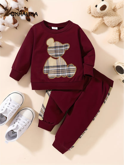 Toddler Baby Boy Clothes Outdoor Set Long Sleeve Sweatshirt Top Casual Pants Fall Winter Outfit Sweatsuit