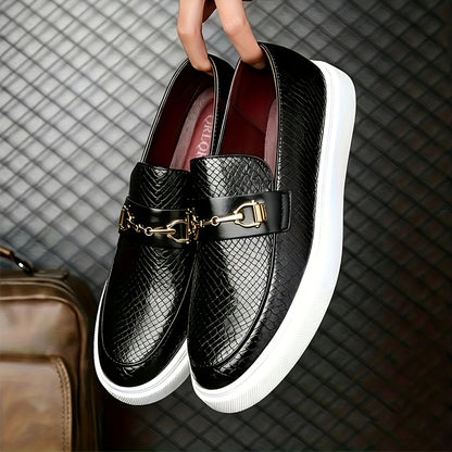 Men's Business Casual Slip-On Shoes with Soft PU Insole