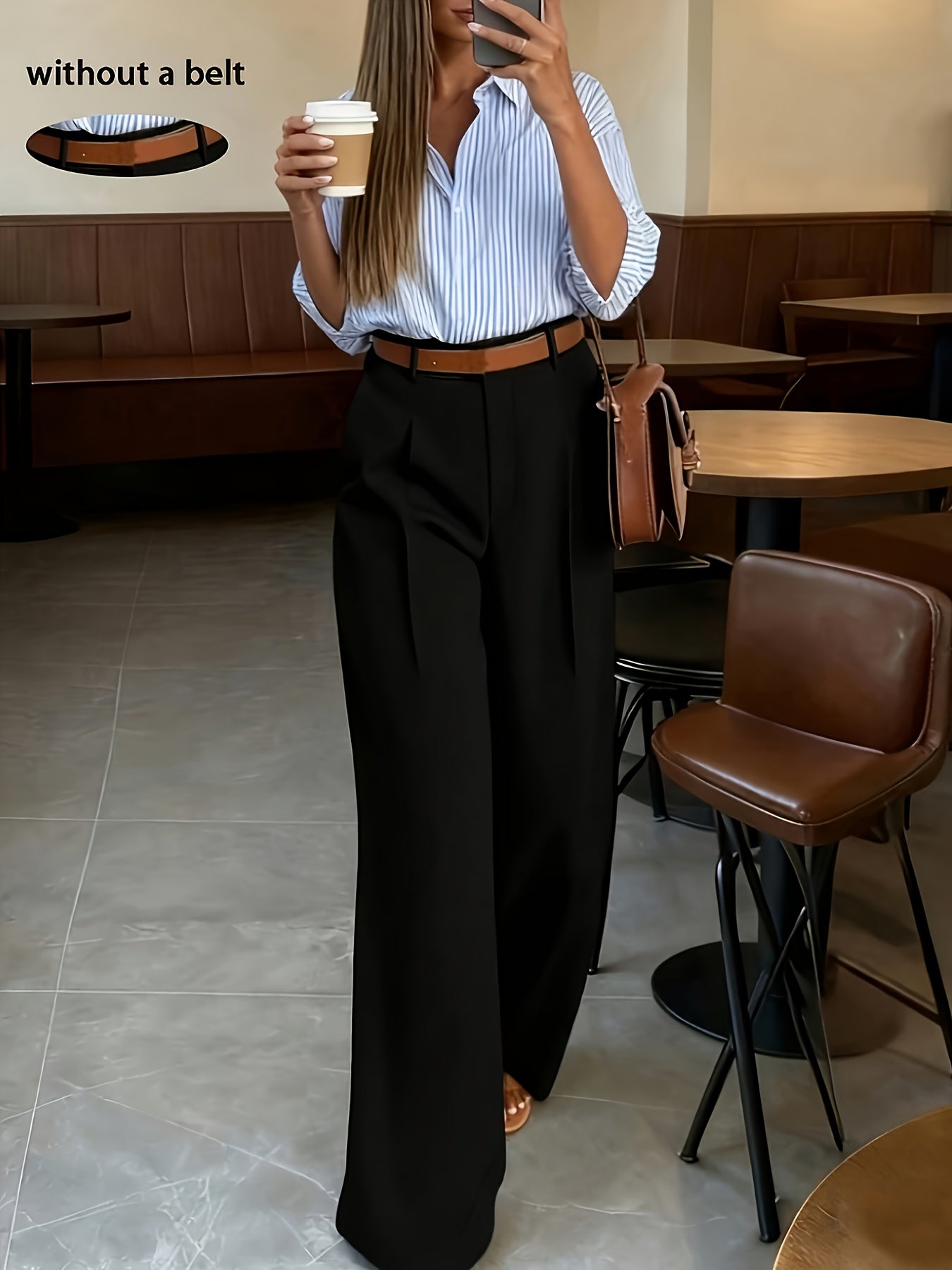 Elegant Solid Color Women's Long Pants with Pockets for Spring/Fall