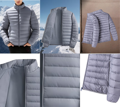 Men's Padded Coat - Men's Autumn/Winter Warm Outerwear - Men's Top - Men's Stand Collar Jacket - Men's Coat Jacket - Men's Warm Coat - Men's Overcoat - Men's Clothing - Men's Cold-Proof Coat - Autumn/Winter Coat, Solid Color, - ayq