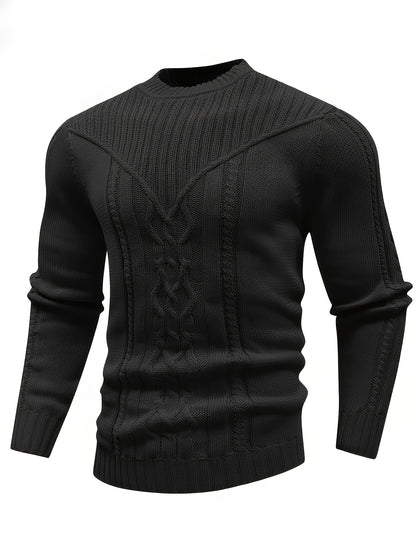 Նորաձև տրիկոտաժե կլոր վզնոցով սվիտեր-պուլովեր - փափուկ, շնչող, միջին ձգվողությամբ, երկար թևքերով, առօրյա վերնաշապիկ՝ քաղաքային զբոսանքների, փողոցների, զբոսանքների, բացօթյա գործունեության համար - իդեալական է աշնան և ձմռան համար