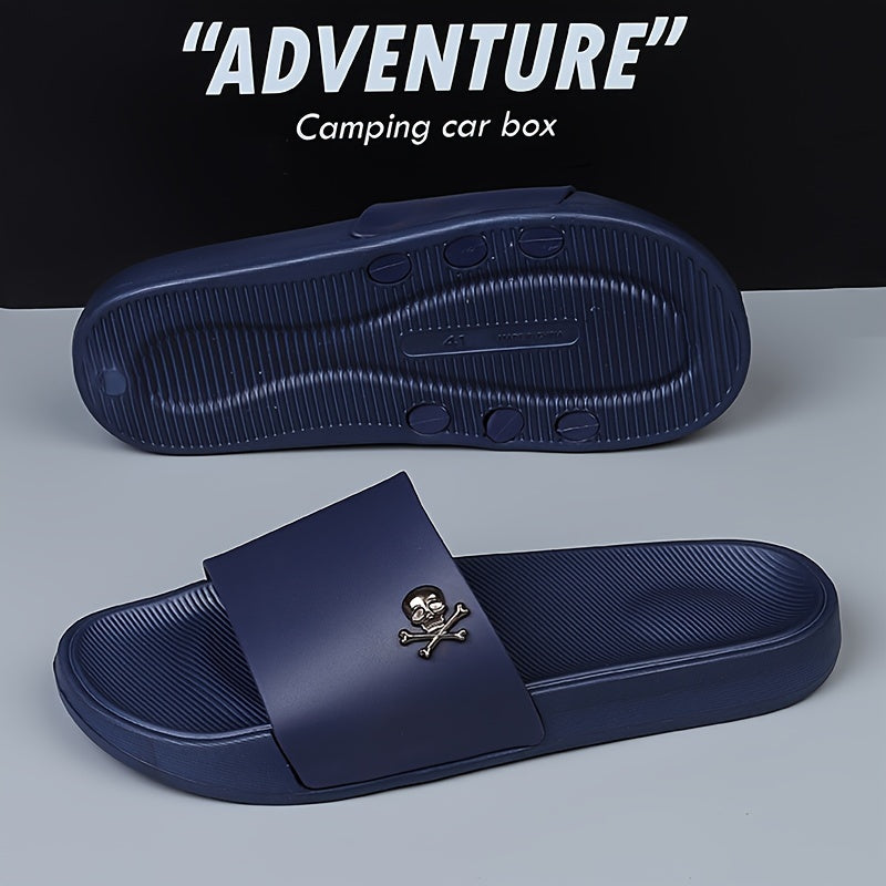 Men's Lightweight Anti-Odor Summer Slippers with Skull Print