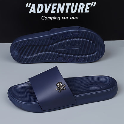 Men's Lightweight Anti-Odor Summer Slippers with Skull Print
