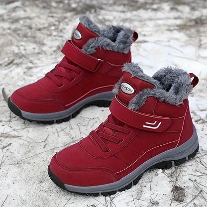 Unisex Winter Thermal Ankle Boots with Closure - Slip-Resistant Rubber Sole for Outdoor Hiking, Casual Wear - All-Season Cold Weather Shoes for Men and Women, Hiking Footwear | Sporty Boot Design