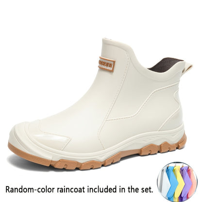 Men's High-Top PU Rain Boots for Outdoor Walking