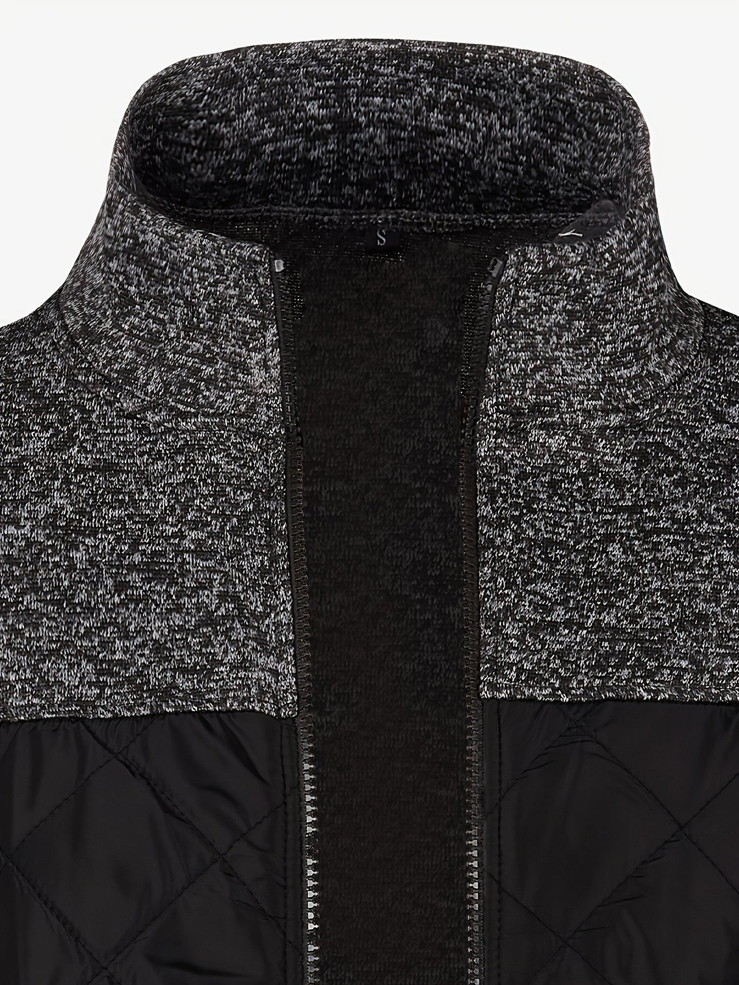 Men's Knitted Cardigan Jacket, Autumn Winter Casual Stand Collar Full Zip Coat, Long Sleeve Regular Fit Jacket
