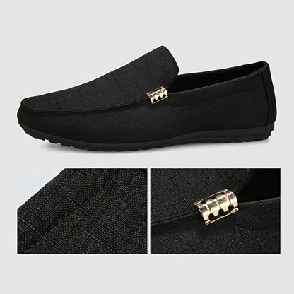 1 Pair Men'S Preppy Casual Slip-On Loafers - Faux Round Toe Shoes with EVA Insole, Breathable Fabric Lining, Wear-Resistant Sole for Outdoor, Hiking & Daily Use - Versatile for Spring/Summer & Fall/Winter