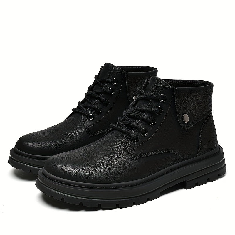 Men's Vintage Short Ankle Boots with Split Leather Upper