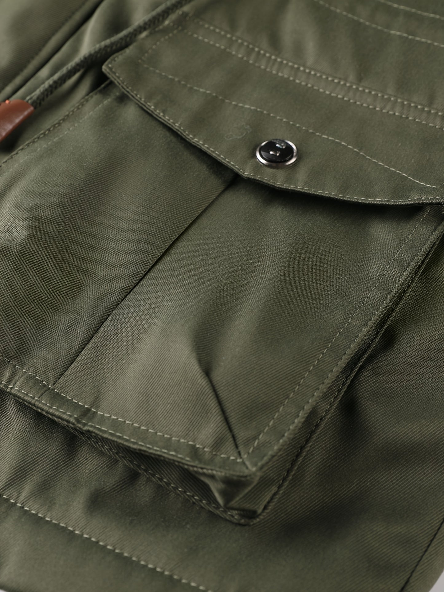 Men'S Winter Fleece-Lined Military-Style Jacket - Thickened Zip-Up Coat with Large Pockets, Olive Green Casual Winter Coat for Outdoor Activities, Winter Coats, Durable Fabric Coat