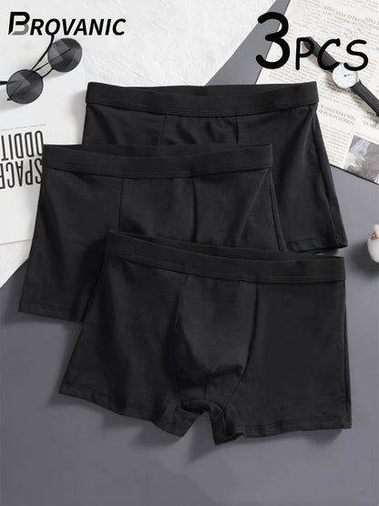 Men's 3-Pack Classic Black Boxer Briefs - Soft, Stretchy, Seamless