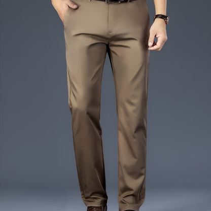 New Casual Formal Pants for Men in Four Seasons, Featuring a Business Style with Trendy Long Trousers. Fashionable And Versatile Men'S Elastic Dress Pants with a Comfortable Classic Design for Casual Wear.