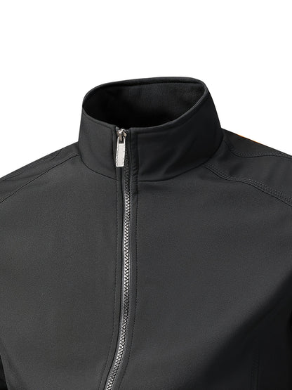 Men's Casual Royal Blue Bomber Jacket - Full Zip, Loose Fit, Polyester, Stand Collar, Long Sleeve, Lightweight & Durable for Spring and Fall, Casual Outerwear | Ribbed Cuff Sleeves | Durable Outerwear