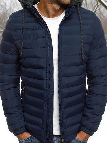 Men's Zipper Hoodie Jacket for Fall and Winter Casual Wear