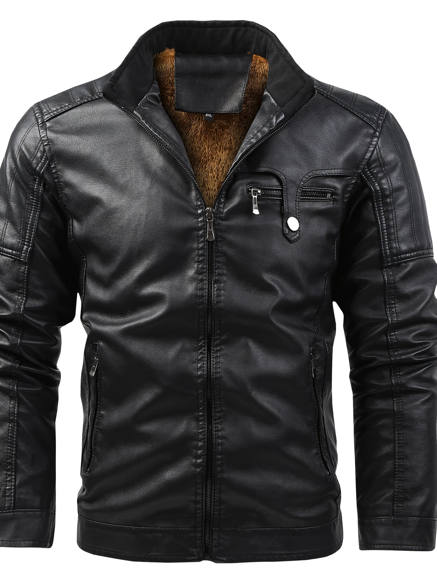 Men's Casual Workwear Zipper Jacket with Stand Collar