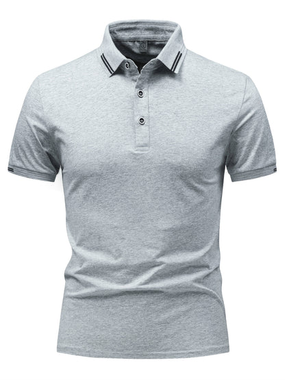 Men's Lightweight Cotton Stretch Business Shirt with Lapel Collar