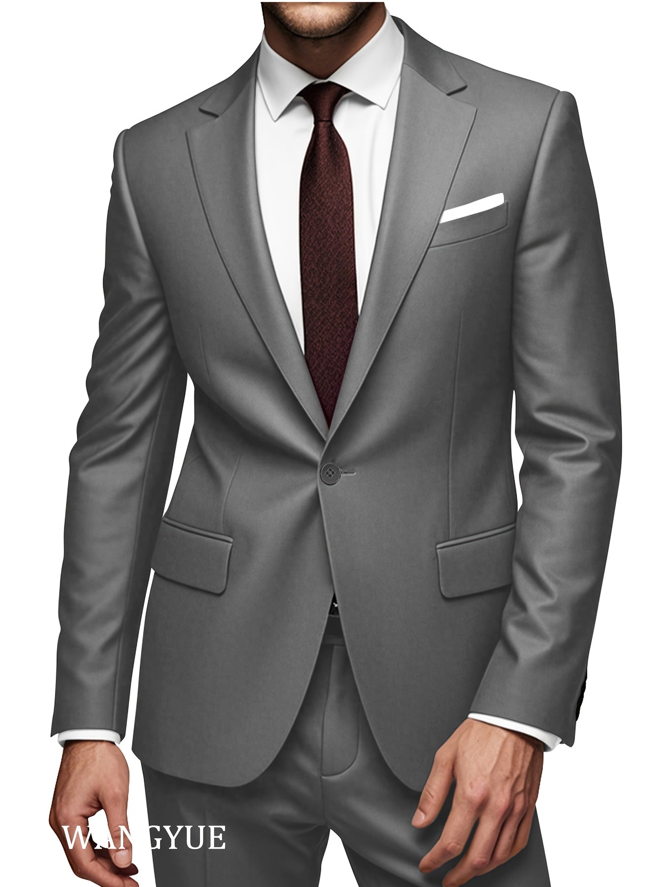 Men'S Classic Two-Piece Suit Set with a Single-Button Jacket And Pants, Suitable for Light Business, Weddings, Casual, And Formal Occasions.