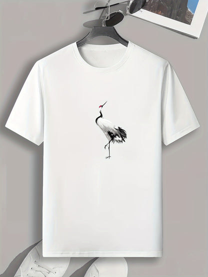 New Summer Round Collared Short Cuff T Dress for Men's Wear with Free Print