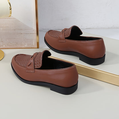 Boys' English Style Plaid Loafers Soft Sole Casual Shoes