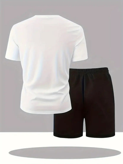 Men's Quick-Dry Swim Set - Breathable Short Sleeve Tee & Boxer Shorts