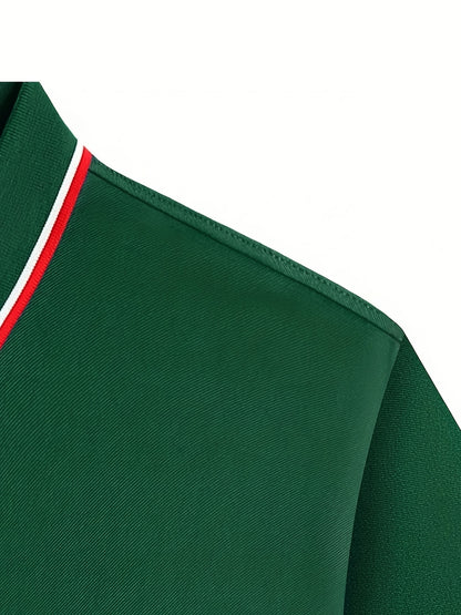 Men'S Comfortable POLO Shirt | Classic Button-Up Lapel Collar, Casual Style, Short Sleeve, Solid Color - ayq