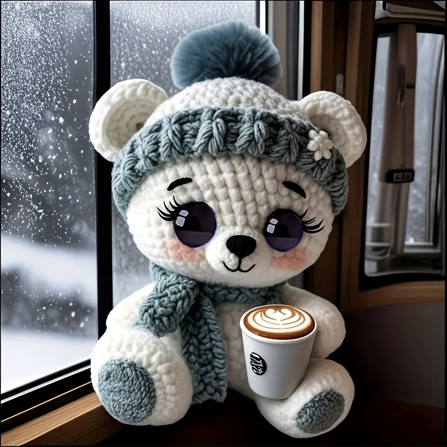 Vioiv 1pc Cute Bear Polar Bear Beginner Animal Doll Crochet Set, Adult Beginner Crochet Set, PDF File with Step by Step Text Tutorial, Dragon DIY Knitting Set, Cute and Humorous Home Decoration Decoration, Birthday and Valent