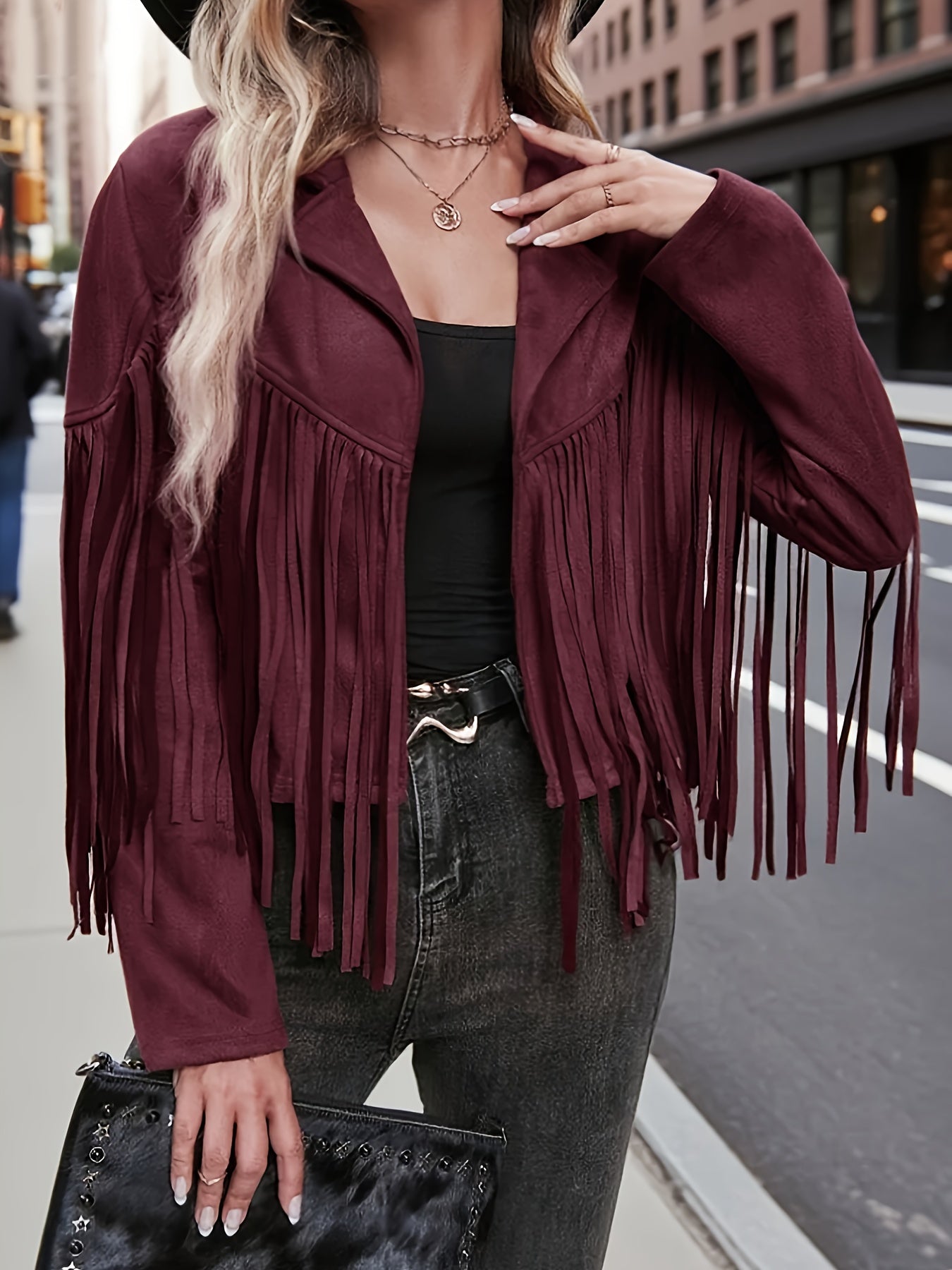 Plus Size, Women's Plus Size Elegant Long Jacket Coat - Soft Formal Lapel collar, All-Season Chic Outerwear for Office, Party, Everyday - Plus Friendly Elegant Jacket for Women, Party Attire, Suedelike Texture, Fuzzy Textured