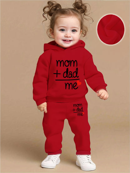 Toddler Girl's Casual 'Love' Letter Print Hoodie & Pants Set