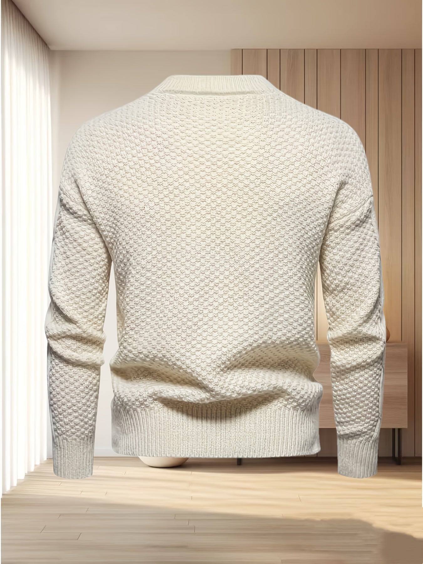 Տղամարդկանց հասուն և նրբագեղ դիզայնով երկար թևքերով տրիկոտաժե սվիտեր, նոր աշուն/ձմեռ 2025 ոճ