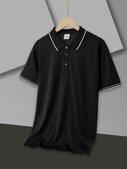 Men'S Quick-Dry Polo Shirt with a Collar for Summer - Breathable, Quick-Drying, Buttoned, Suitable for Beach, Golf, And Casual Office Wear, Smooth Texture Beach Tee - ayq