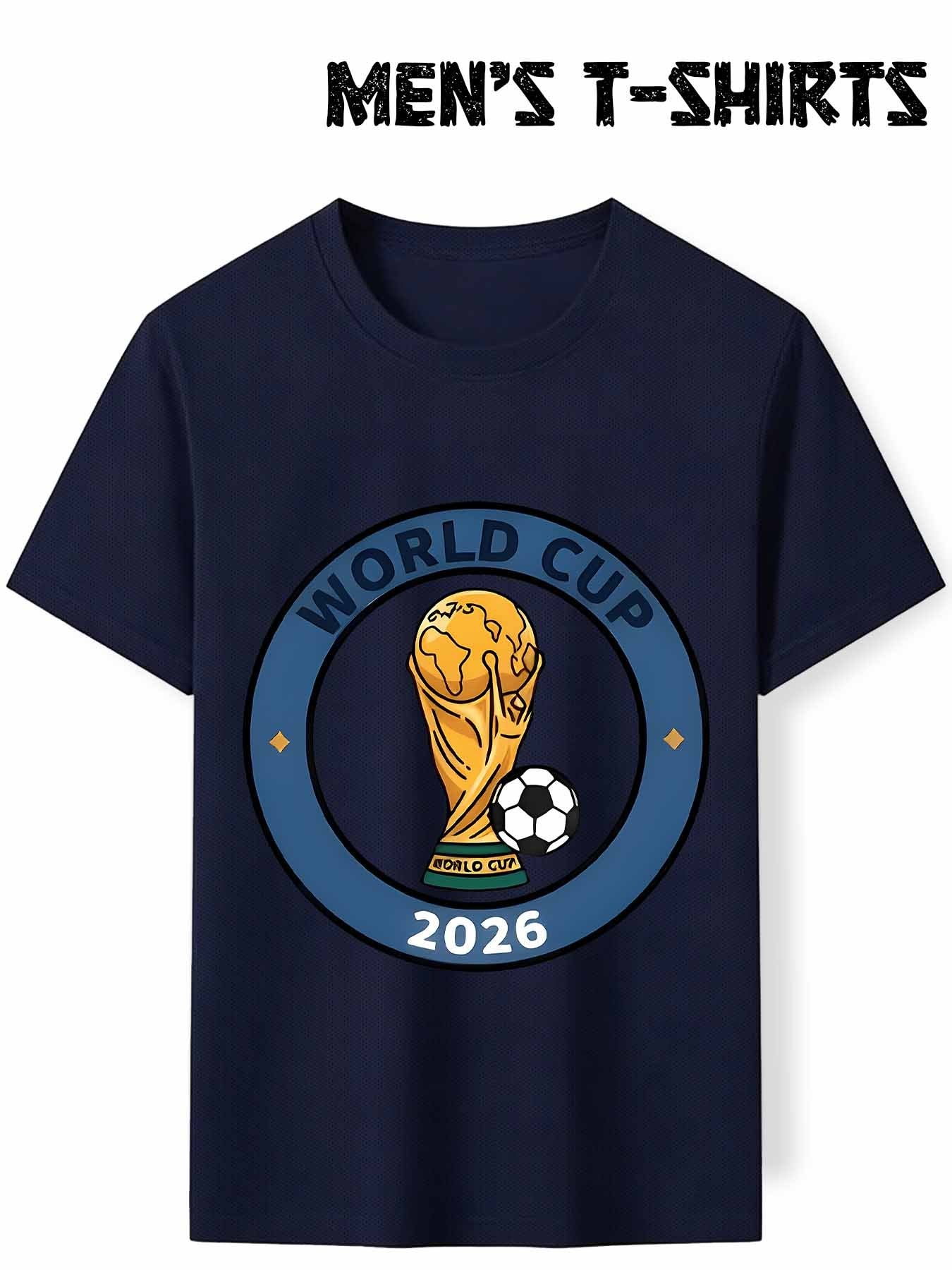 Men's FIFA World Cup Soccer Ball Mesh T-Shirt, Casual Sporty Fit