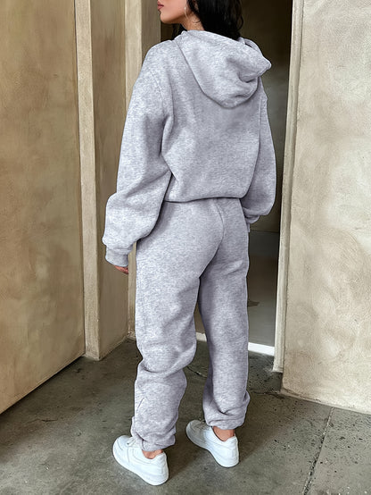 Women's Casual Summer Printed Hoodie and Joggers Set