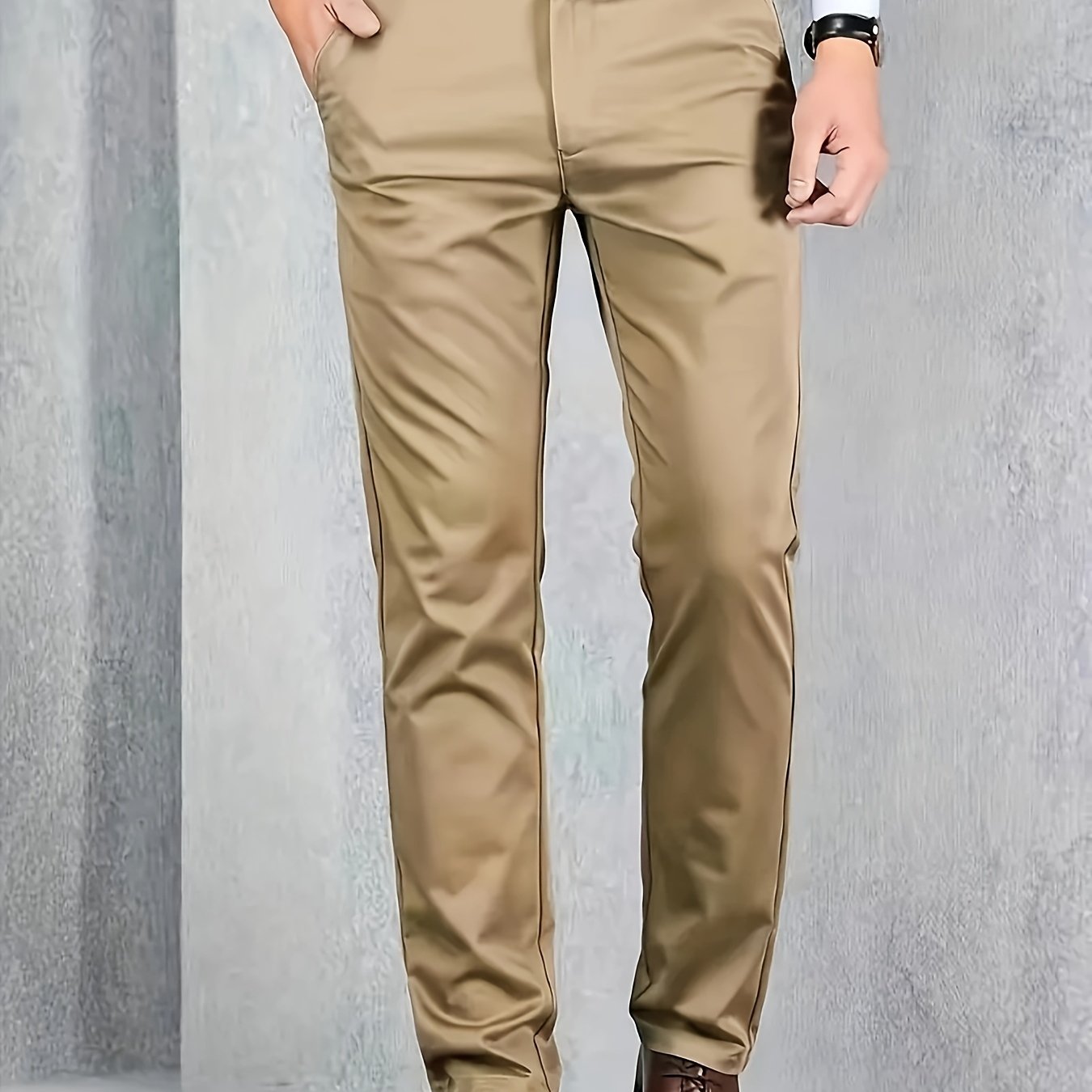 New Casual Formal Pants for Men in Four Seasons, Featuring a Business Style with Trendy Long Trousers. Fashionable And Versatile Men'S Elastic Dress Pants with a Comfortable Classic Design for Casual Wear.