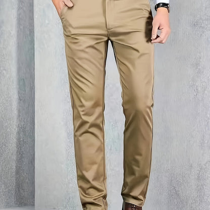 New Casual Formal Pants for Men in Four Seasons, Featuring a Business Style with Trendy Long Trousers. Fashionable And Versatile Men'S Elastic Dress Pants with a Comfortable Classic Design for Casual Wear.