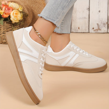 Women's Breathable Knit Sneakers - Lightweight, Comfortable Lace-Up Low Tops in Solid Colors for Summer Walking & Jogging