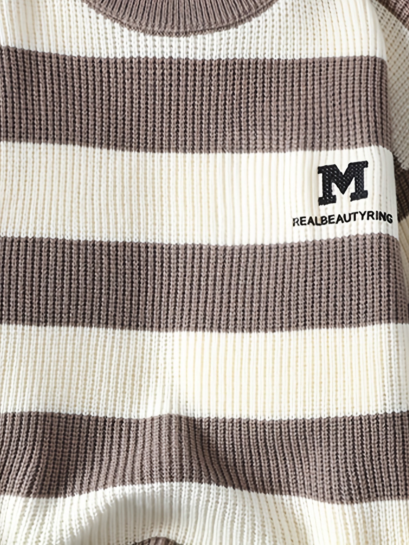 Տղամարդկանց 2025 թվականի աշուն/ձմեռ գծավոր երիտասարդական սվիտեր՝ գունային բլոկով, կլոր վզնոցով, ամենօրյա տաք տրիկոտաժով