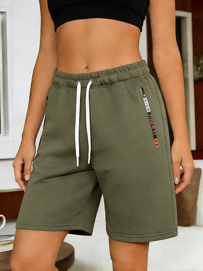 Women's Casual Sporty Shorts with Elastic Drawstring Waistband