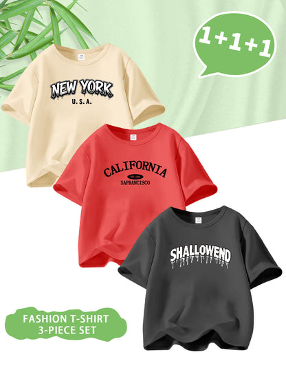 Baby Boys' Casual Long Sleeve T-Shirts with Letter Prints, Spring/Summ