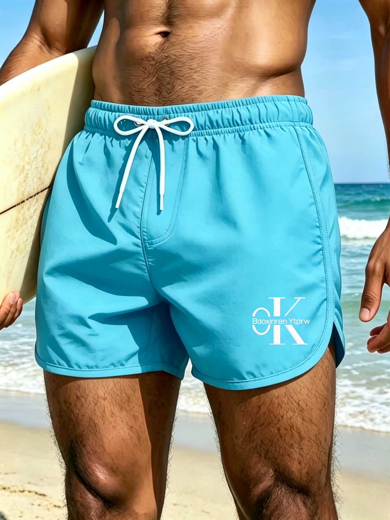 Men's Quick-Dry Woven Beach Shorts with Stylish Print
