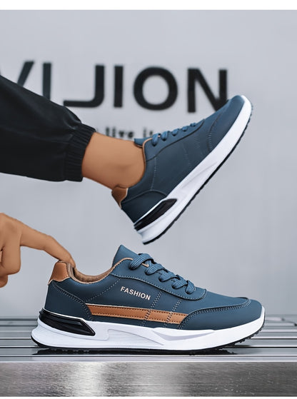 Men'S Breathable Trekking Shoes | Casual Low-Top Lace-up Sneakers, Faux Upper, PVC Sole, Suitable for All Seasons - ayq