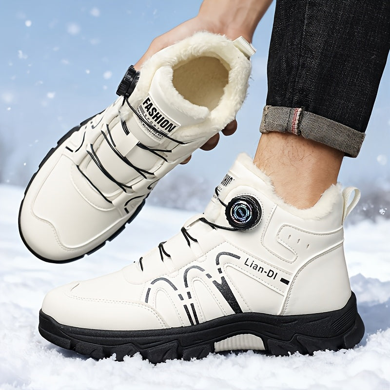 Men's Winter Warm Mid-Calf Boots with Upper & PVC Traction Outsole - Heavy-Duty Cold-Resistant Shoe for Snow, Ice, Slush - Cushioned Insole - Casual, Driving, Outdoor (Model 55017) - Ideal for /urban Use too