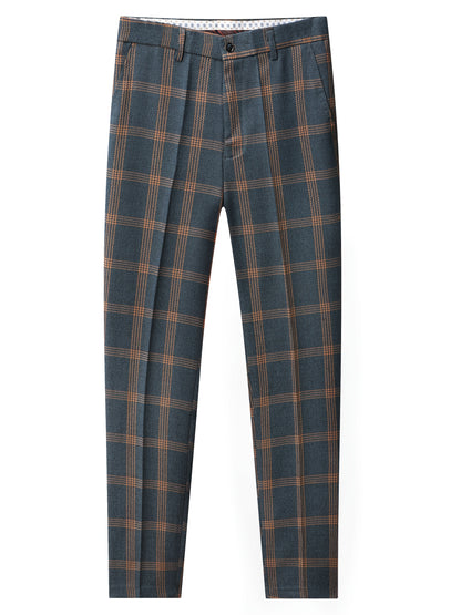 Boys' Plaid Two-Piece Suit Regular Fit Business Casual