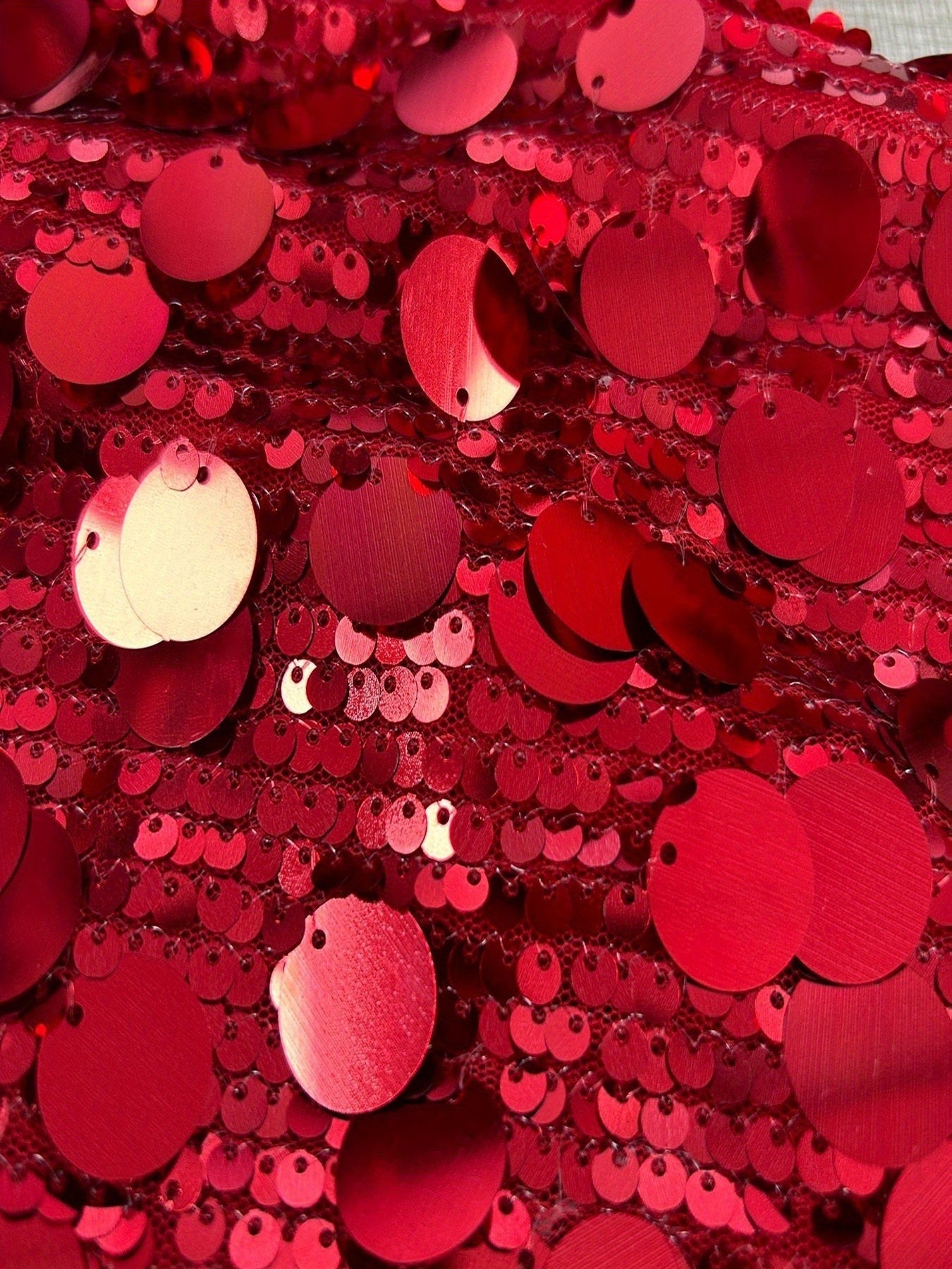 Women'S Elegant Red Sequin-Embellished Sweater - Sparkling Long Sleeve T-Shirt with Drop Shoulder Lantern Sleeves, Soft Stretchy Fabric, Perfect For Fall/winter Fashion, Winter Clothing | Sparkling Embellishments | Constructi