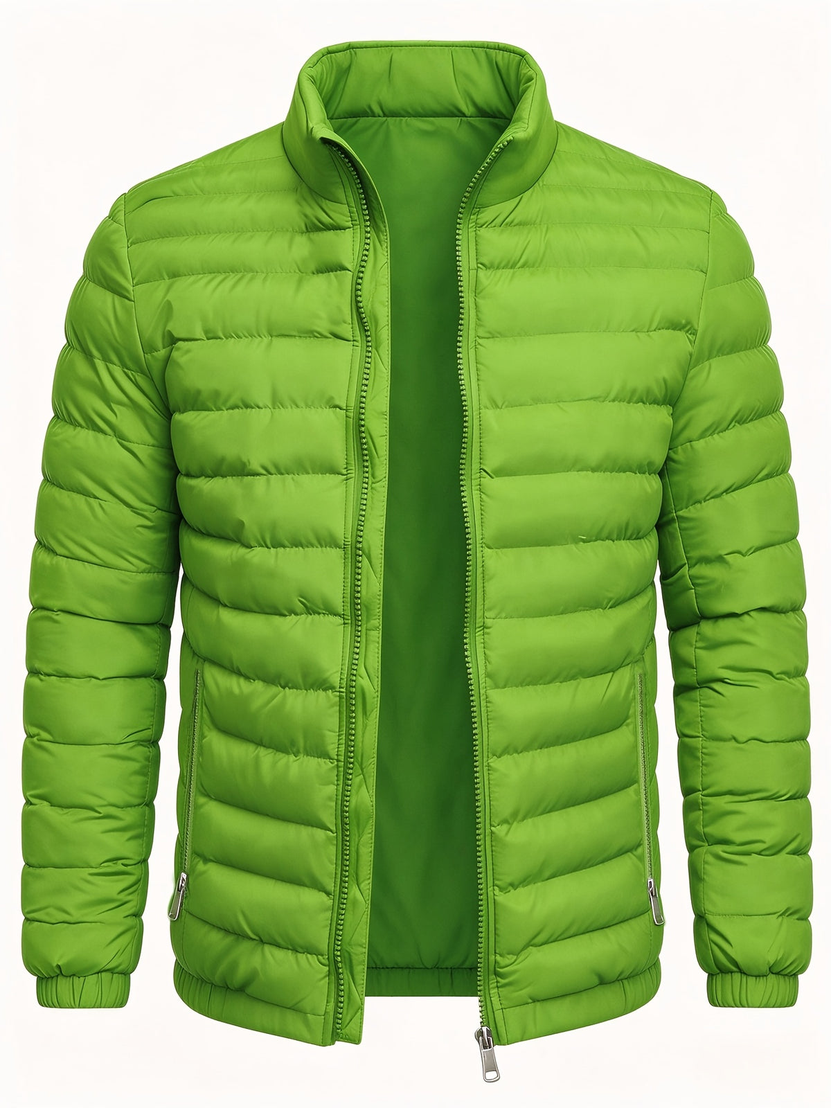 Men's Casual Stand Collar Zipper Jacket for Fall and Winter