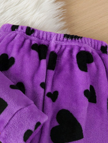 Աղջիկների համար նախատեսված սրտաձև նախշերով գլխարկով սվիտերի և տաբատի հավաքածու, նոր աշուն-ձմեռ, հարմարավետ, սիրուն, առօրյա, տաք, կատարյալ է բացօթյա օգտագործման համար