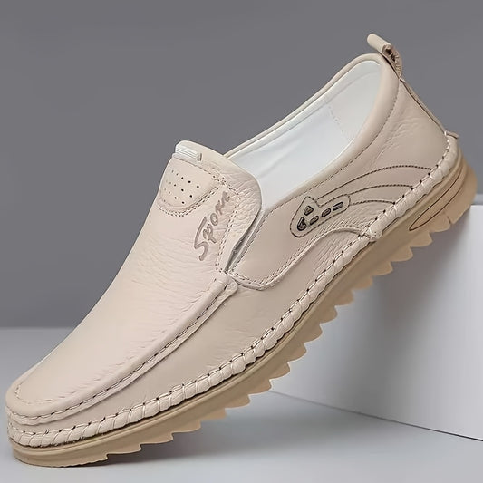Handcrafted Men's Casual Cowhide Shoes with Soft PU Soles - ayq