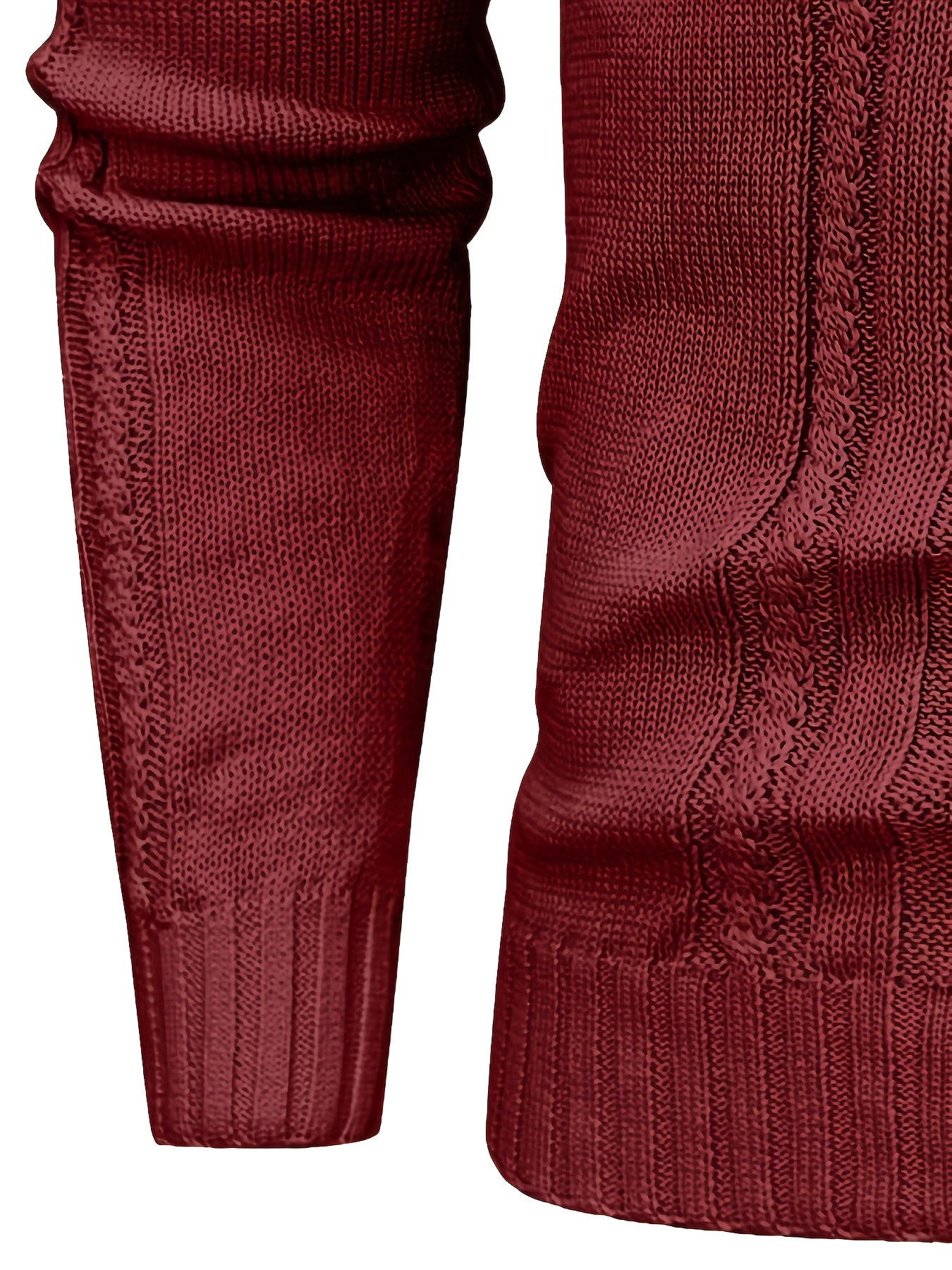 Տղամարդու բարձր օձիքով տաք տրիկոտաժե սվիտեր - ձգվող նորաձև ժապավենավոր սվիտեր, էլեգանտ ջենտլմենական կարդիգան