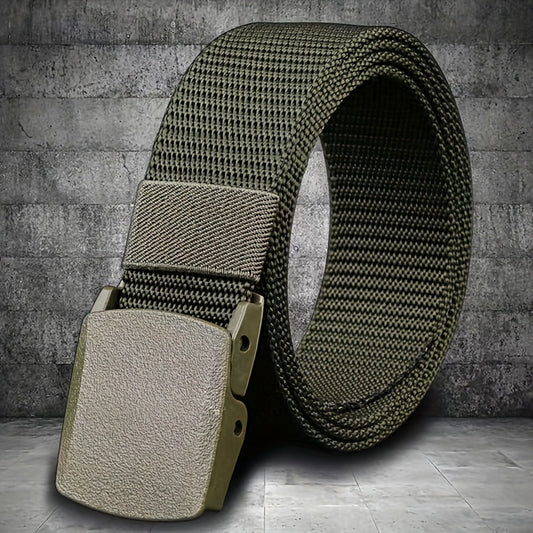 Nylon Belt with Smooth Buckle - Hypoallergenic, Casual Style for Men & Women, Perfect for Jeans & Outdoor Wear