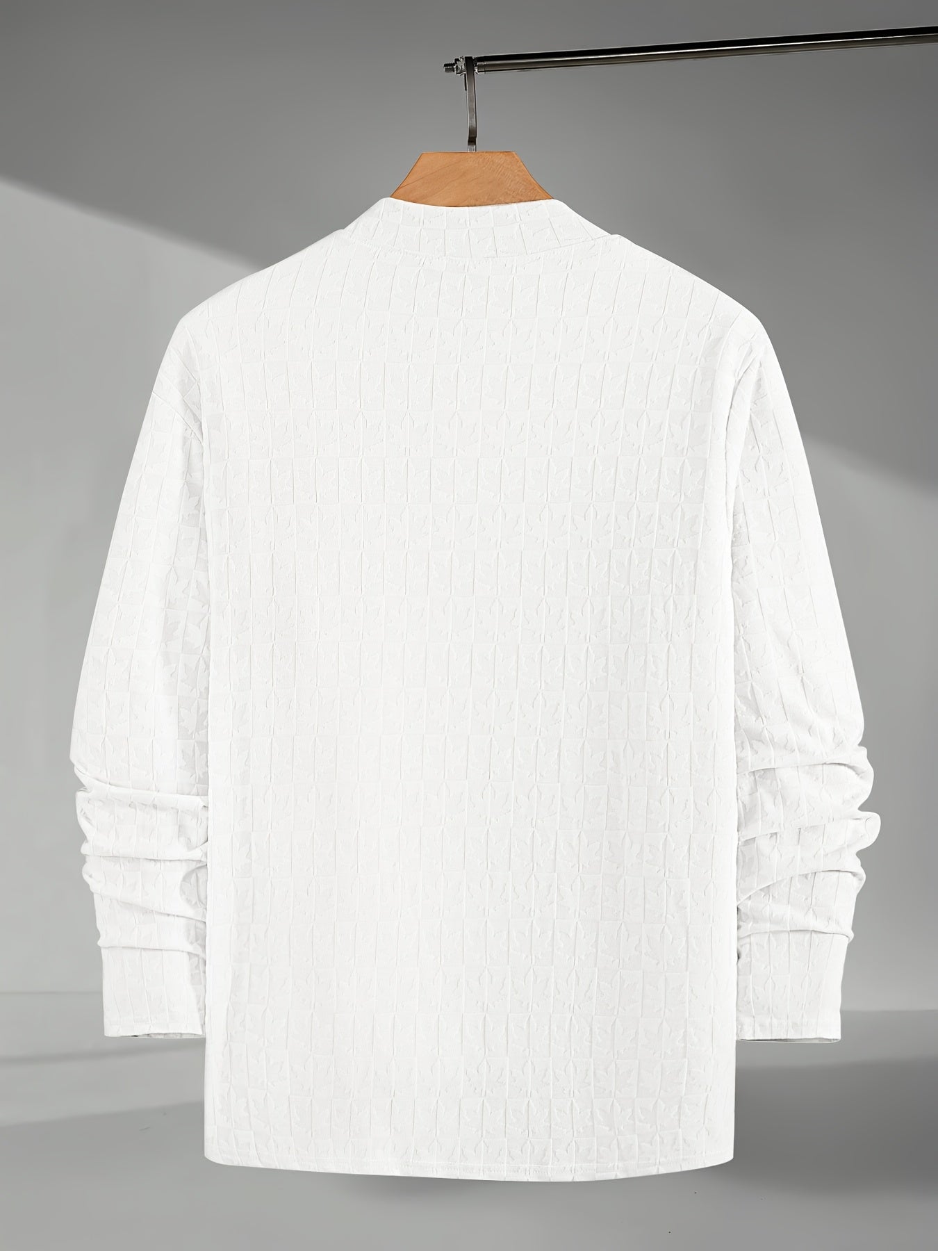 Տղամարդու երկարաթև մարզաշապիկ կիսաբարձր օձիքով, առօրյա ժակարդե հիմք վերնաշապիկի համար, աշնանային և ձմռան համար նախատեսված ոճային և բարձրորակ վերնաշապիկ