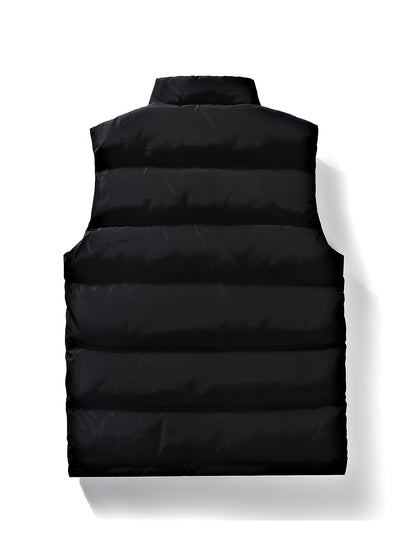 A Stylish New Men'S American-Style Vest, Featuring a Warm And Thick Black Design, Comfortable And Suitable for Winter, Lightweight And Foldable, Perfect for Skiing - ayq