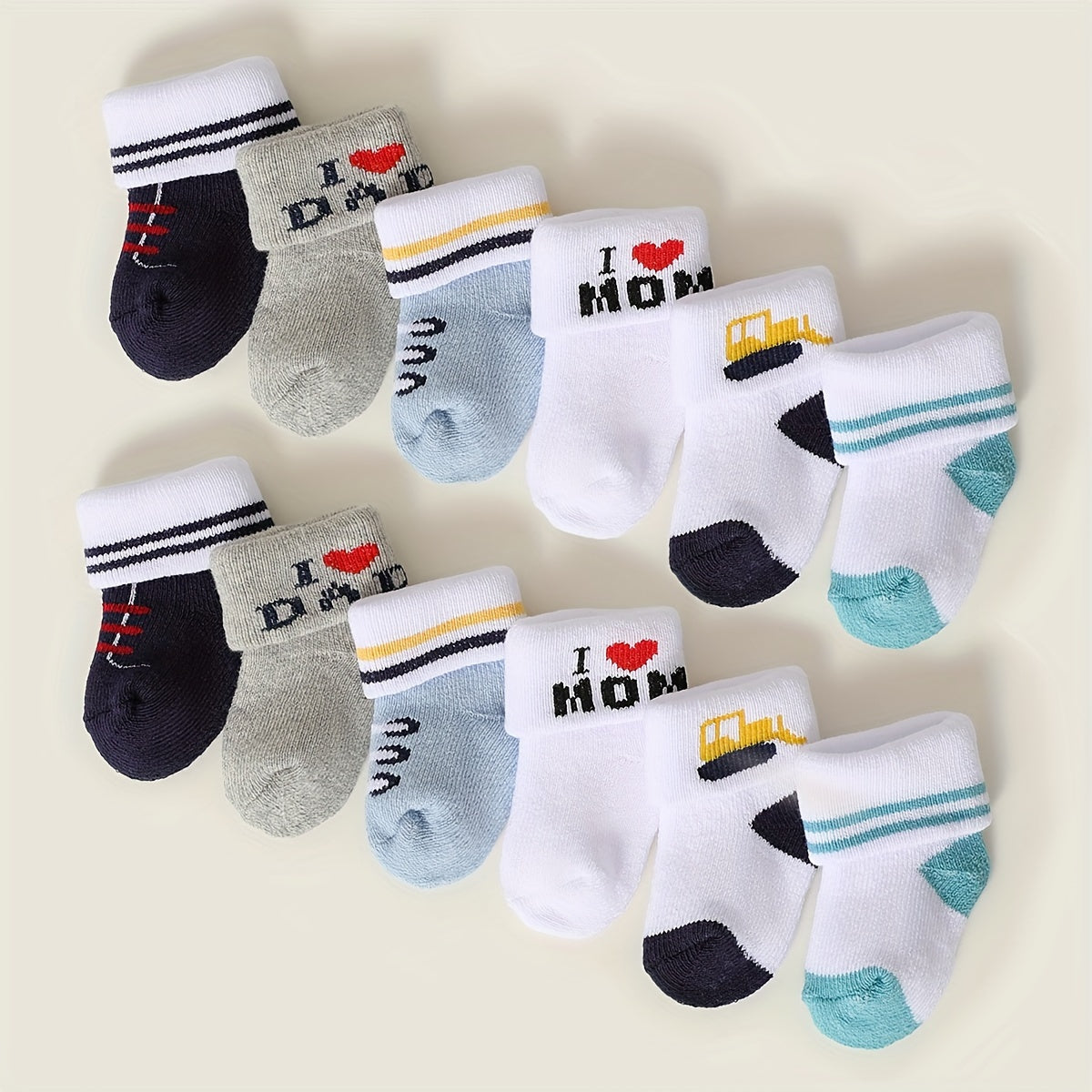 6/12 Pairs of Candy Color Youngsters's Socks Cute Youngsters Fleece Circle Warm Socks for Boys and Girls Autumn and Winter Short Socks